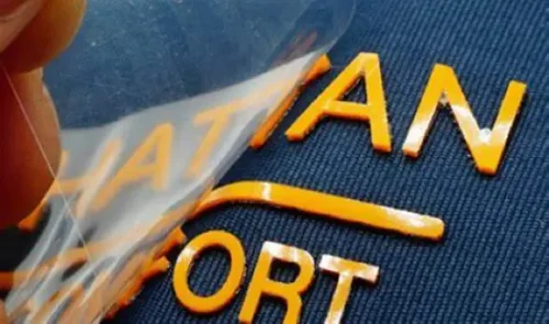Vinyle découpé au laser et transféré à chaud