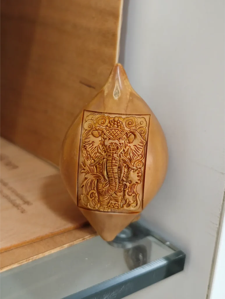 Laser Engrave a Curved Surface carved tagua nuts