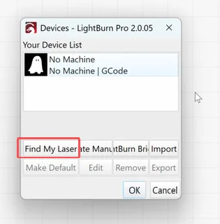 Click Find My Laser