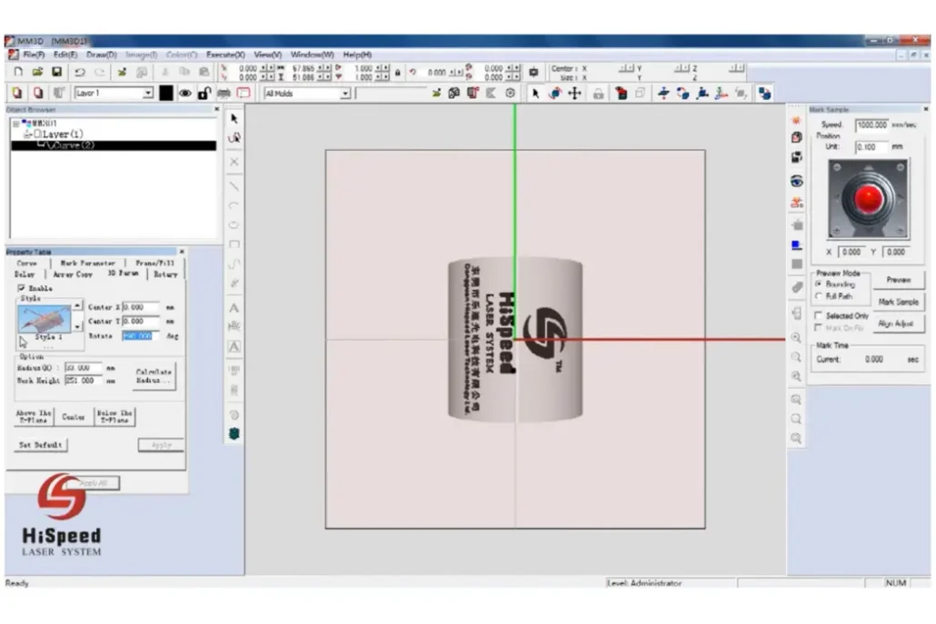 best laser for tumblers MM3D software